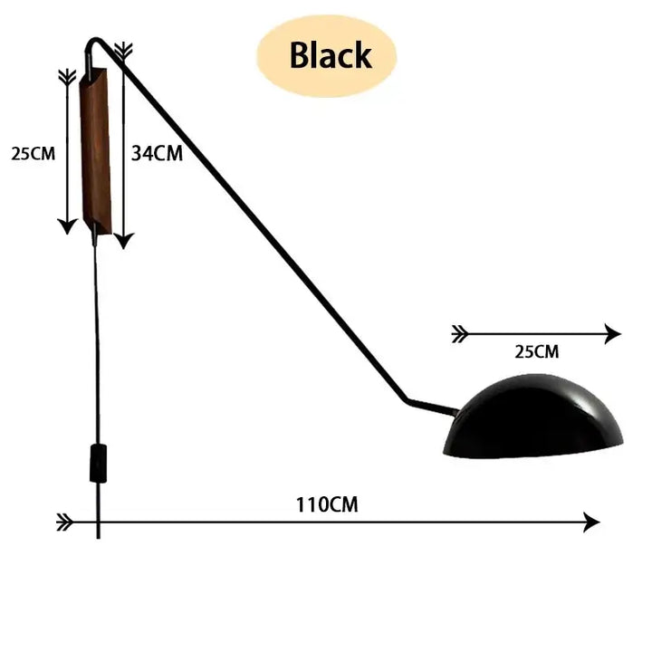 Applique industrielle orientable noir mat luminaire raffiné