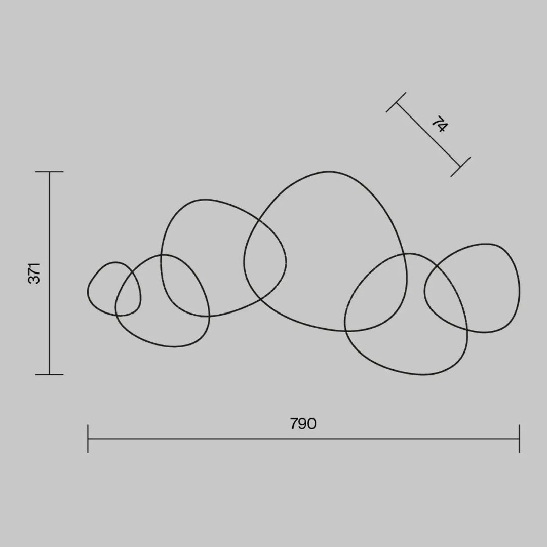 Applique murale jack stone en sculpture murale abstraite en métal avec formes ovales entrelacées comme panneau décoratif