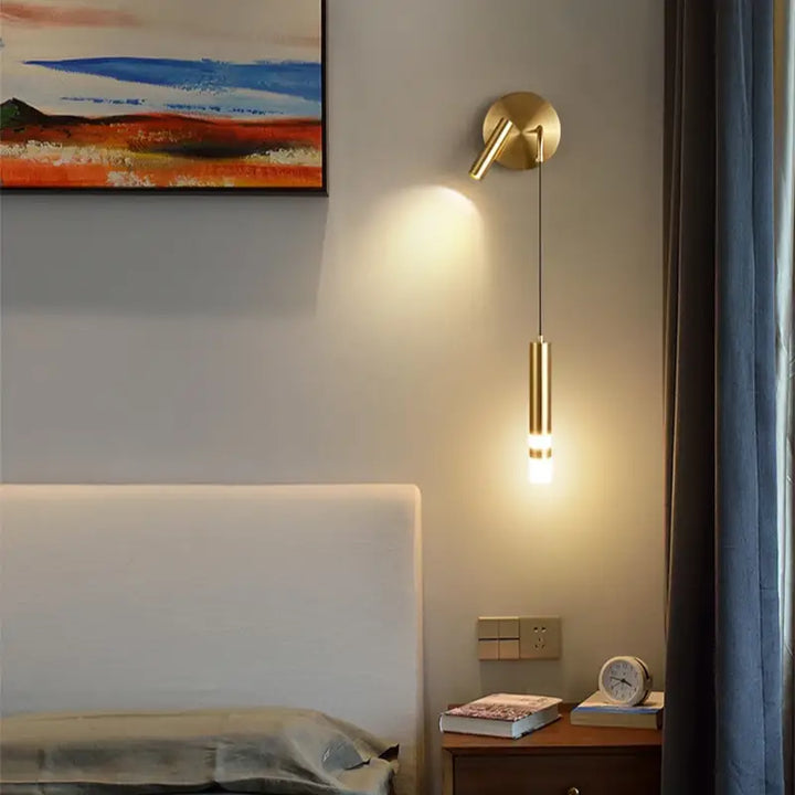 Applique Murale En Laiton Design Oblique Noir Or

