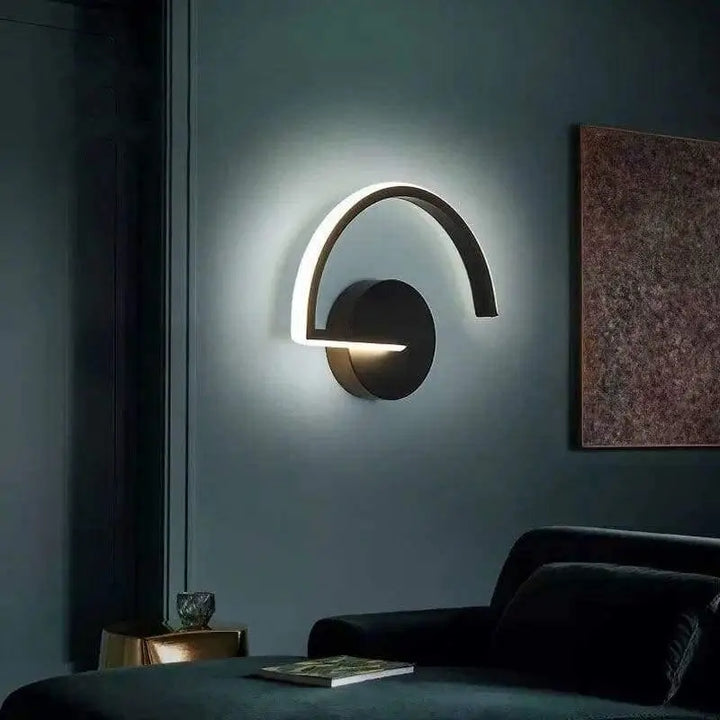 Applique Murale LED Amazon Noir Design En Demi-Cercle