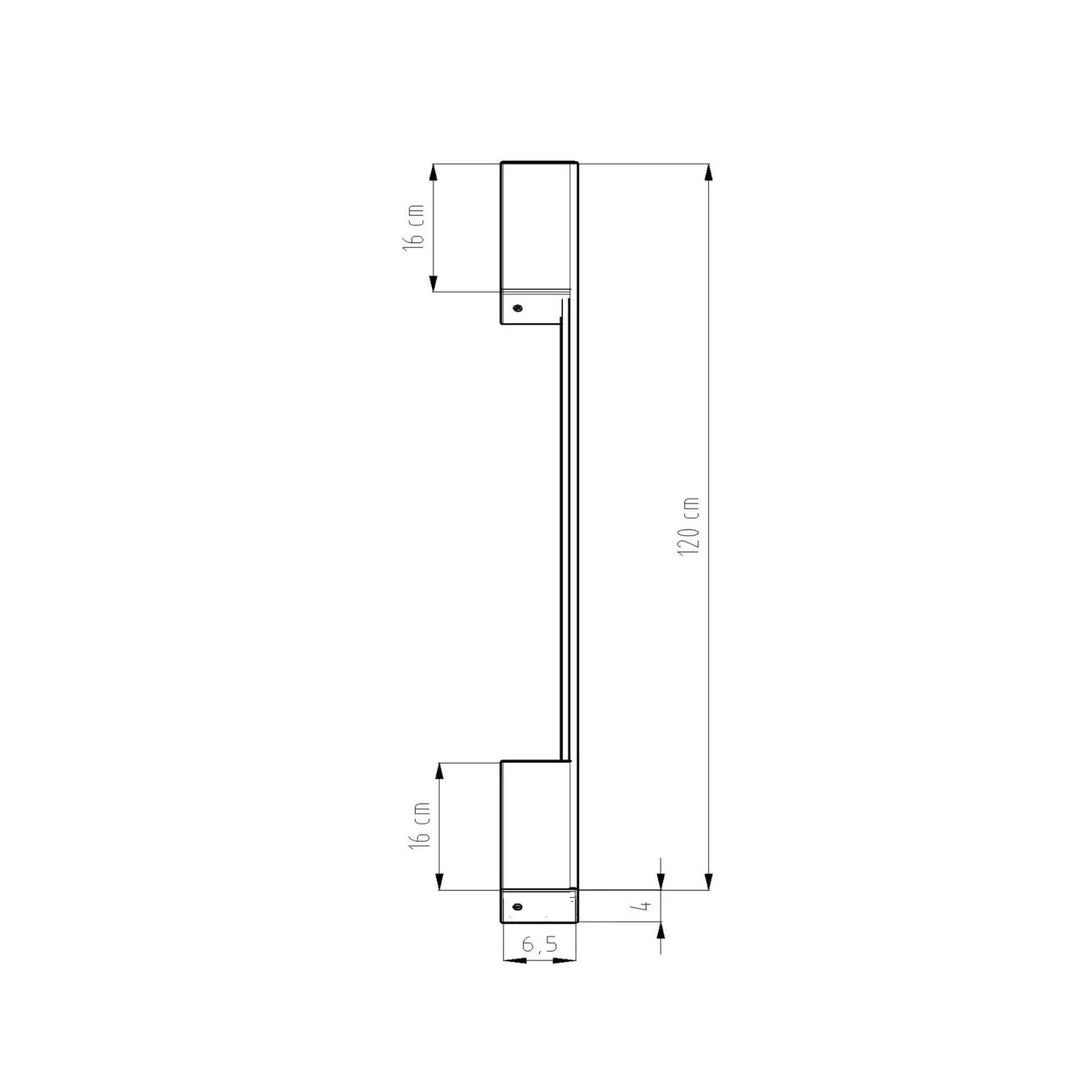 Applique murale sappo 120 led beige métal 120 cm avec six variantes vert olive et sections 16 cm épaisseur 4 mm base