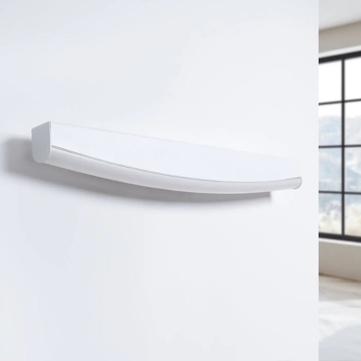 Applique murale jorun 3000k blanc avec étagère murale incurvée design élégant luminaire à led