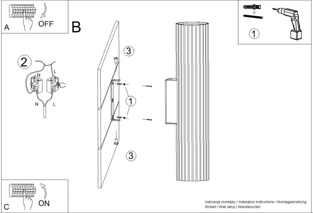 Aplique de pared IVAR, LED blanco 4000K