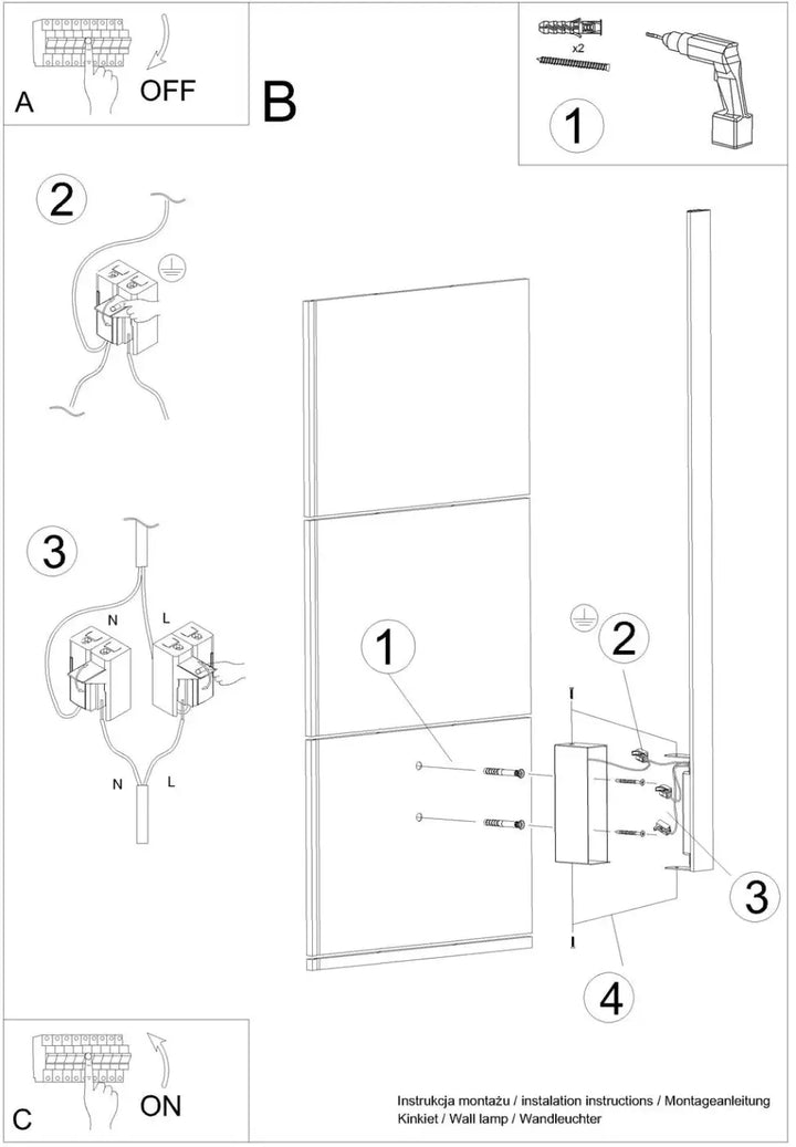 Aplique de pared LAHTI M, blanco 4000K
