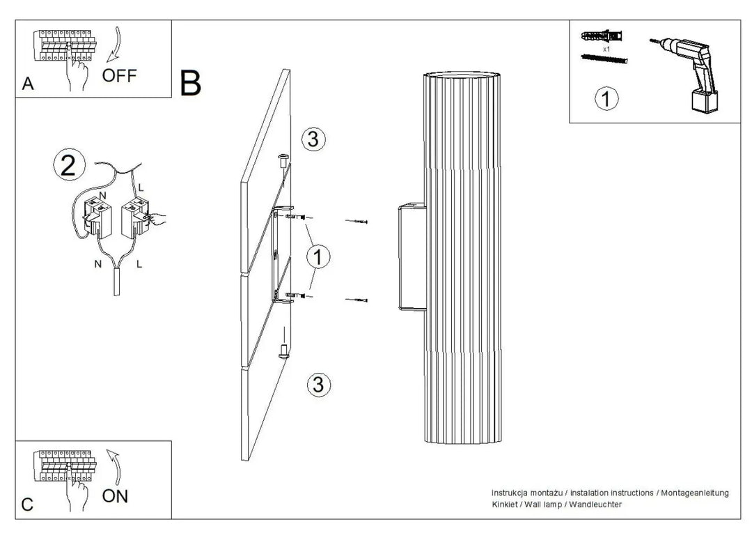 Aplique de pared IVAR, LED blanco 3000K