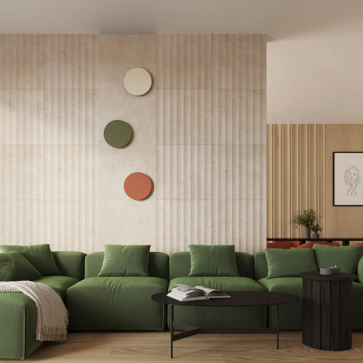 Applique murale BORGEN beige dans un intérieur contemporain