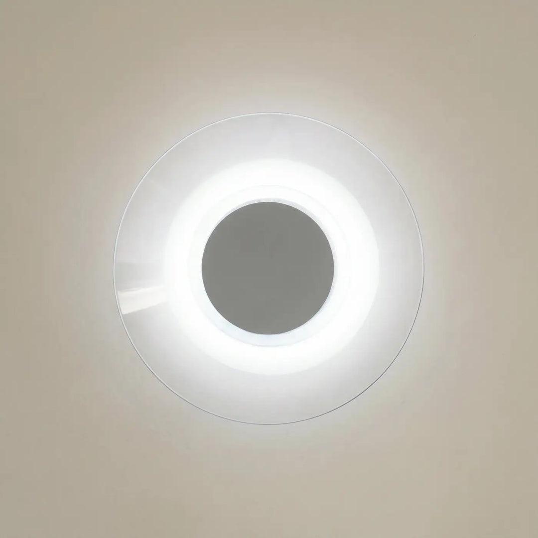 Applique murale ASTRO blanc allumée, vue de face