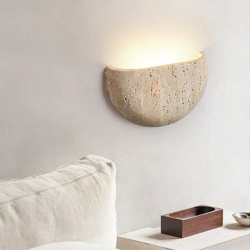 Applique murale LED en pierre en demi cercle

