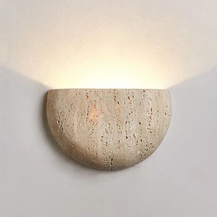 Applique murale LED en pierre en demi cercle

