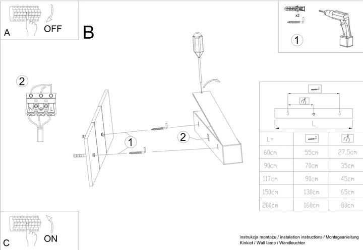 Aplique de pared negro PINNE 67