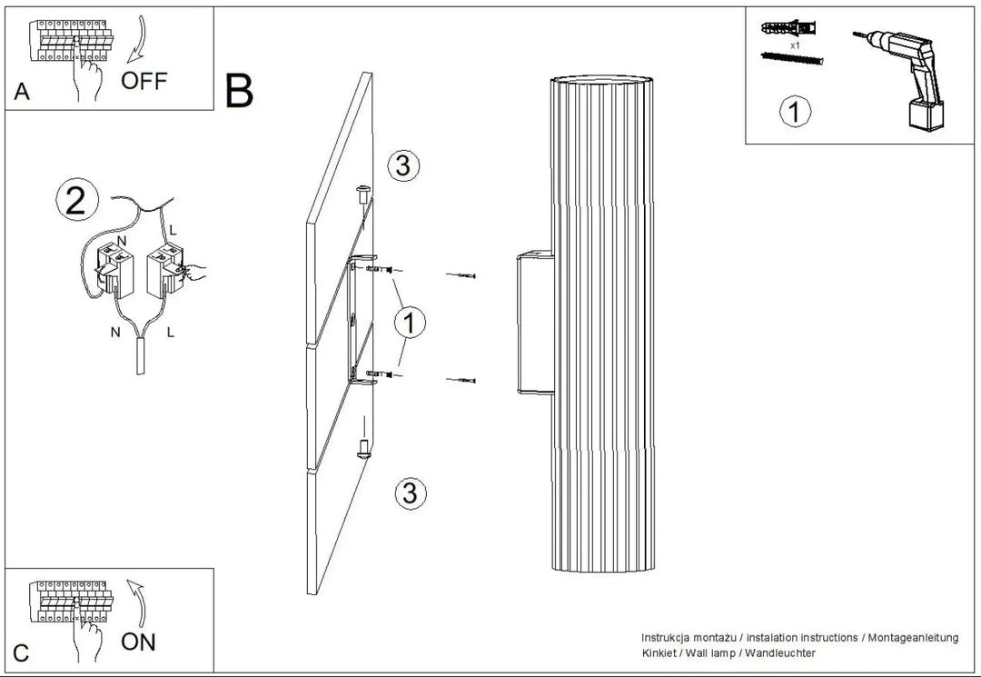 Aplique de pared LED IVAR moca 4000K