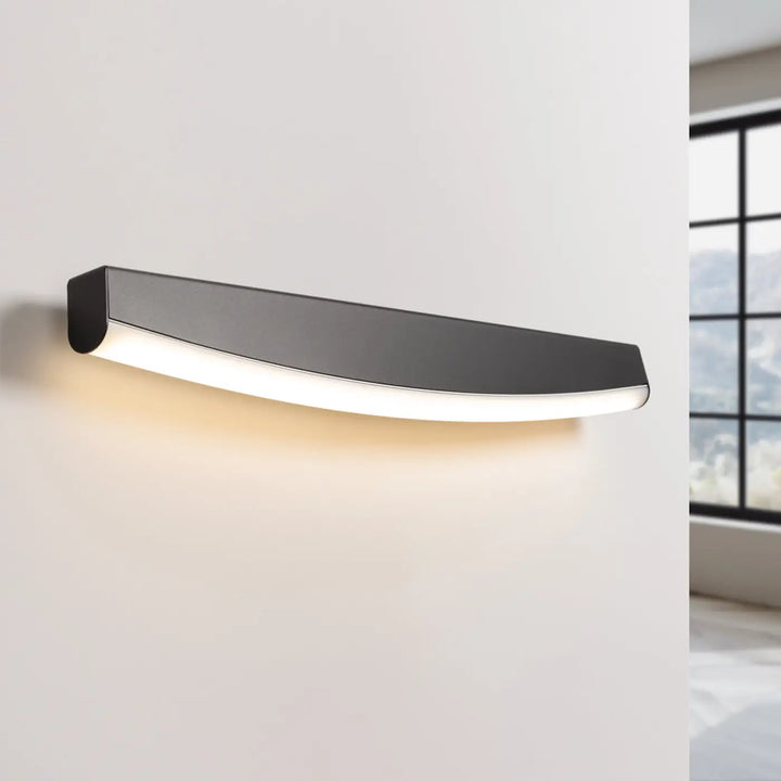 Applique murale led noire jorun 3000k avec design incurvé moderne et couleurs d’éclairage chaud pour intérieur