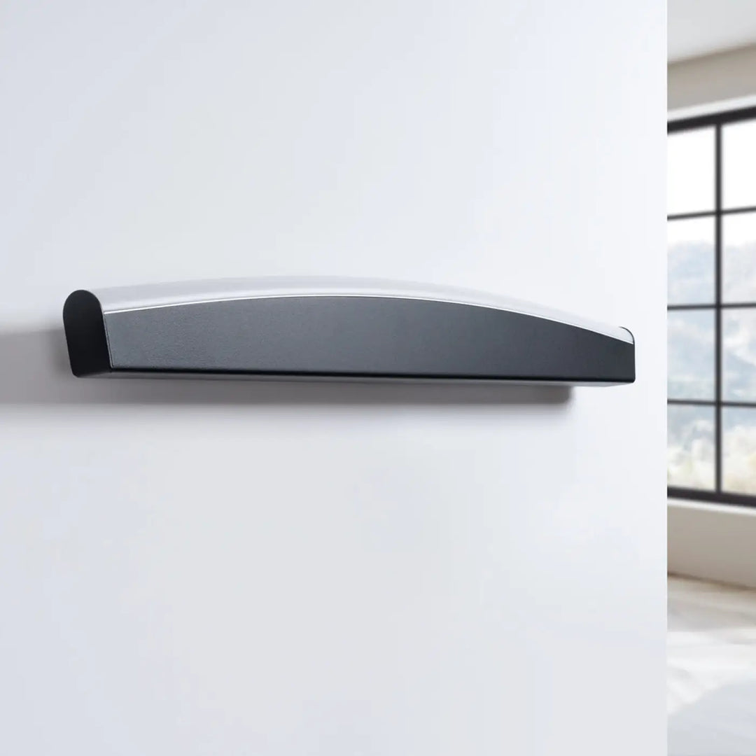 Applique murale JORUN 3000K noir avec design moderne minimaliste en métal brossé et luminaire à led intégré