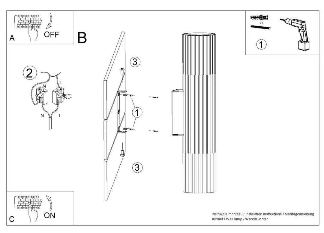 Aplique de pared LED negro IVAR 3000K