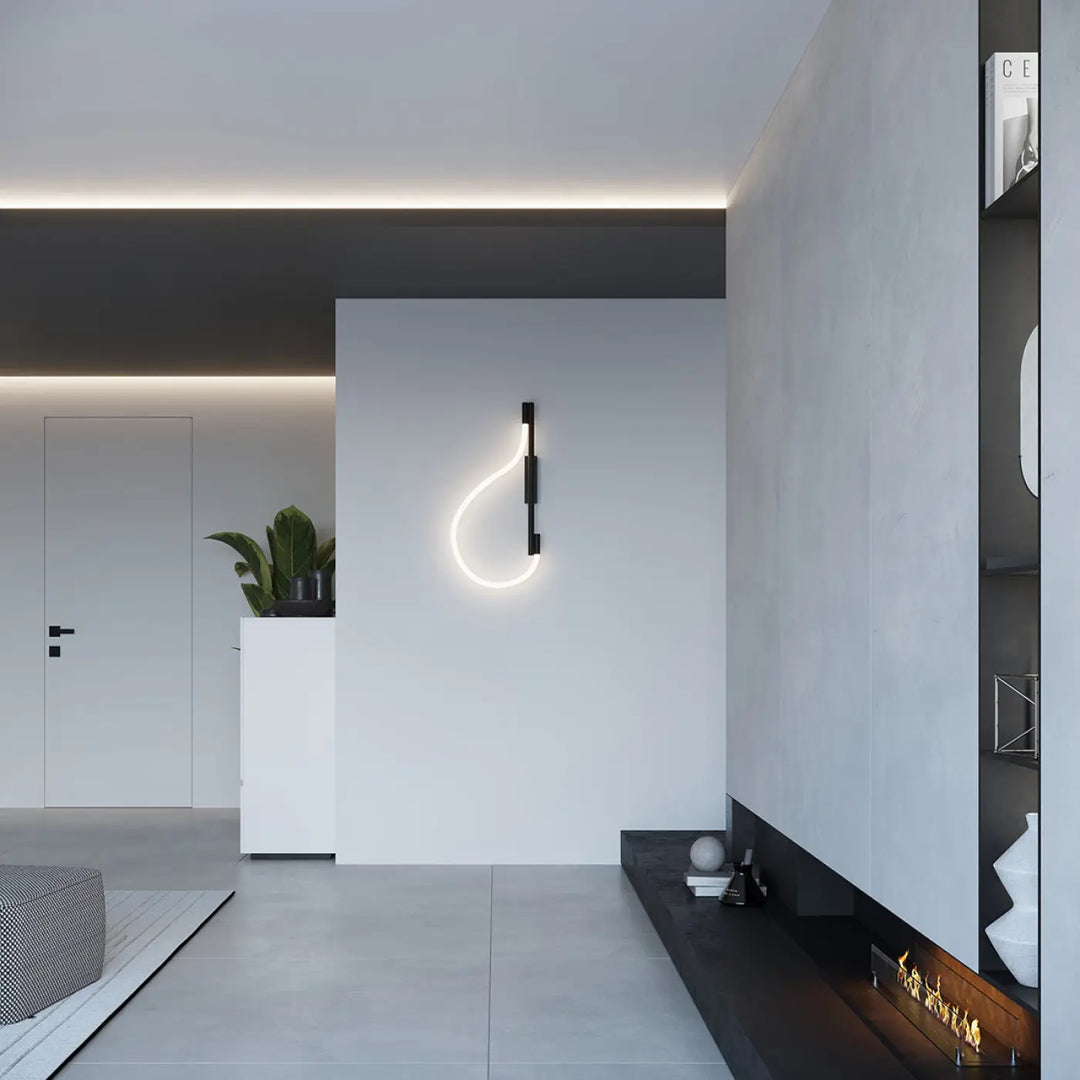 Aplique de pared GALAKSE, LED negro, 2700-6500K