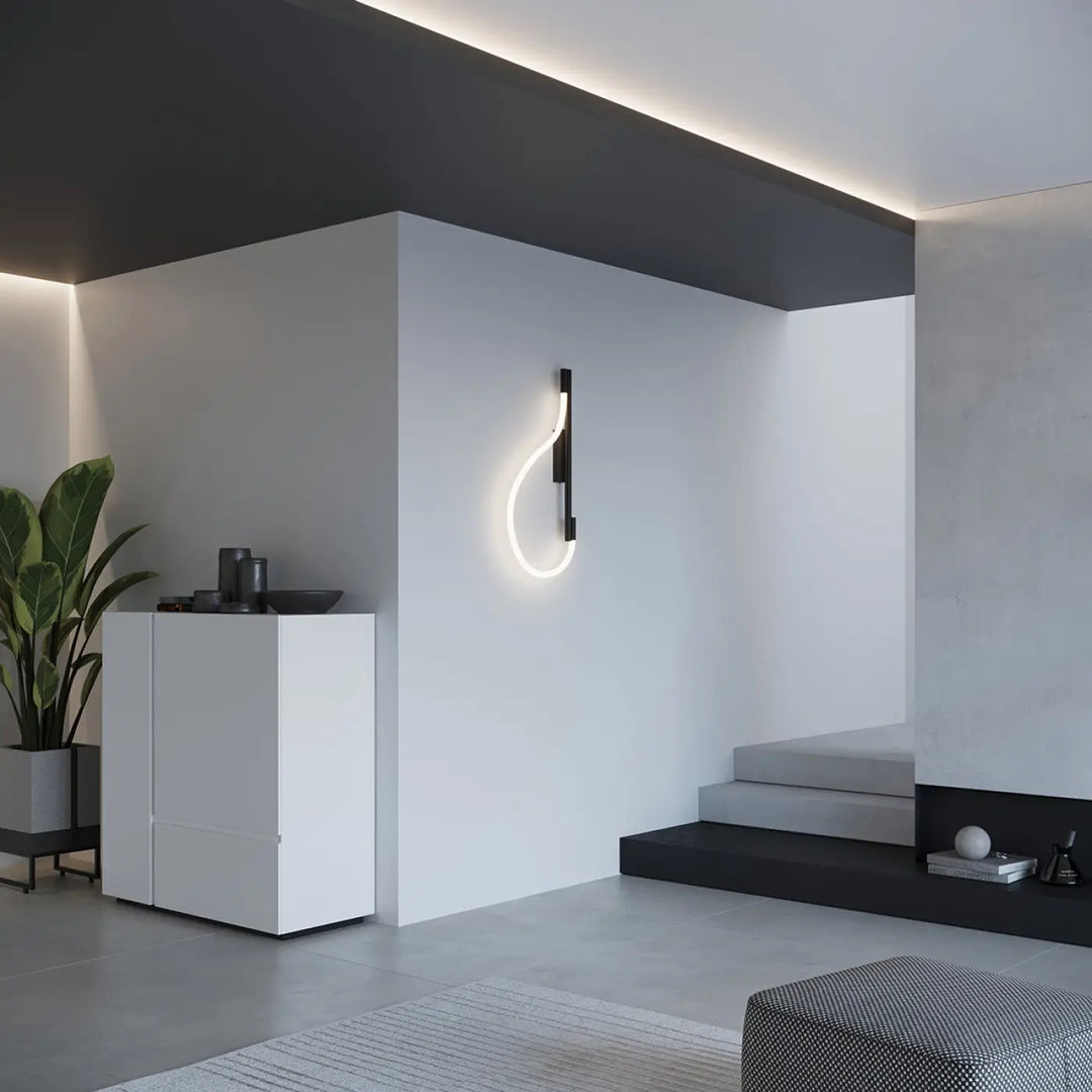 Aplique de pared GALAKSE, LED negro, 2700-6500K