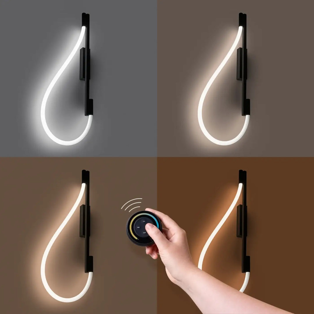 Aplique de pared GALAKSE, LED negro, 2700-6500K