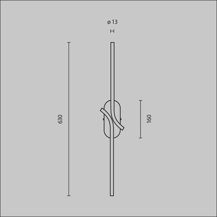 Applique murale led renaissance texturée avec design moderne minimaliste en deux tiges verticales et élément ovale central
