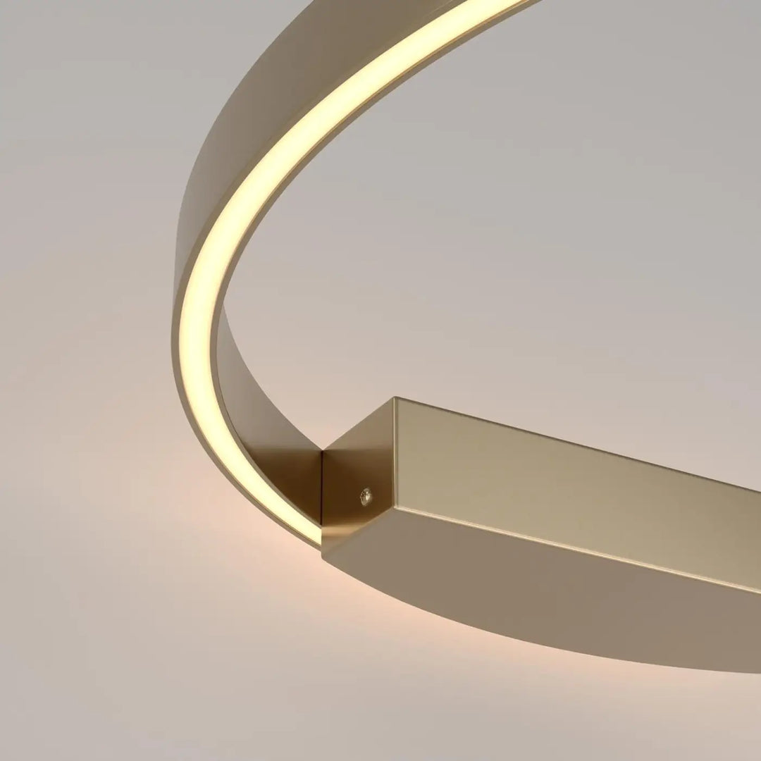 Applique murale led ronde moderne rim avec finition or brossé et lumière chaude intégrée