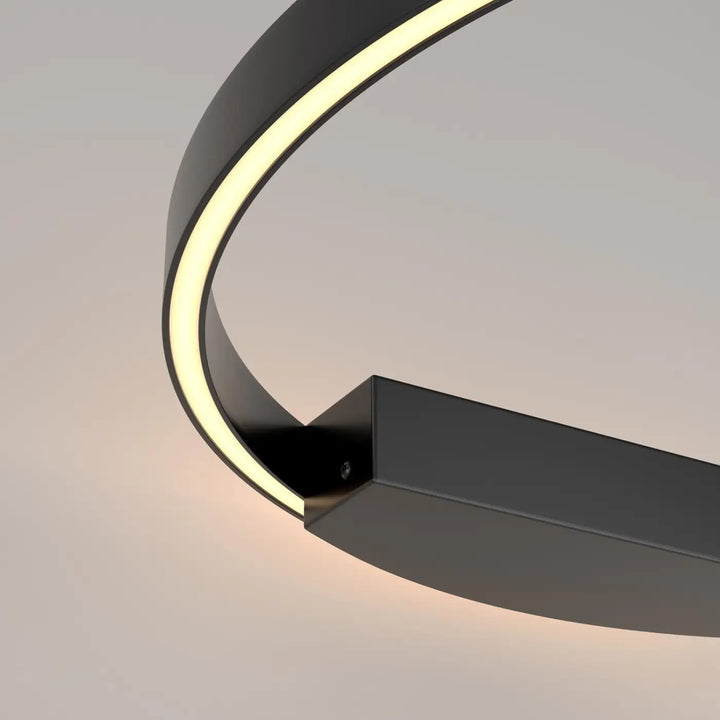 Applique murale led noire moderne circulaire rim avec design minimaliste et lumière led murale chaude
