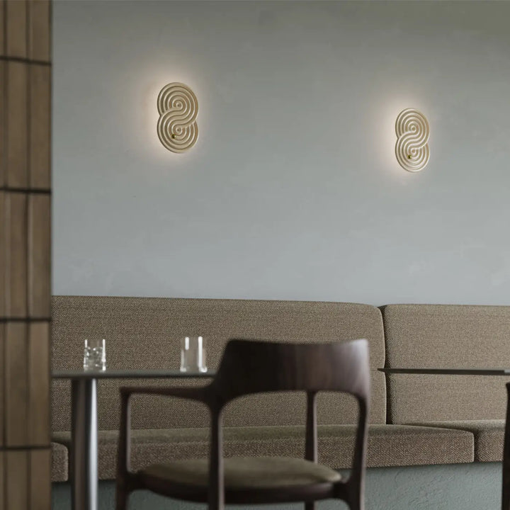Applique murale led or ton avec motif en spirale design minimaliste moderne rock garden en relief céramique