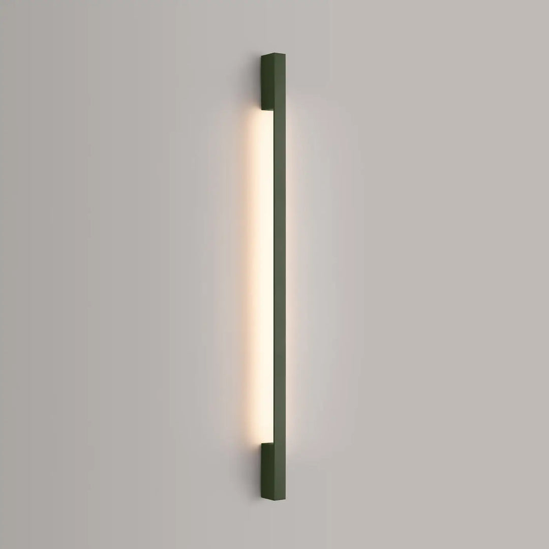 Applique murale sappo 120 led vert olive avec cadre rectangulaire mat et module led intégré blanc chaud 3000k