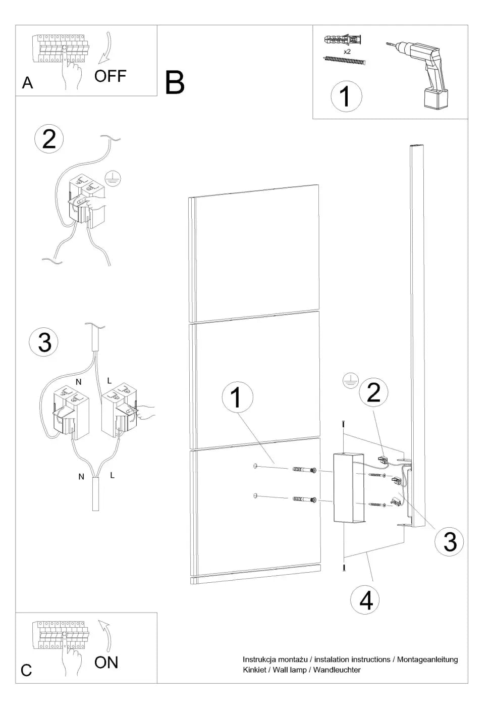 Schéma d'installation du luminaire