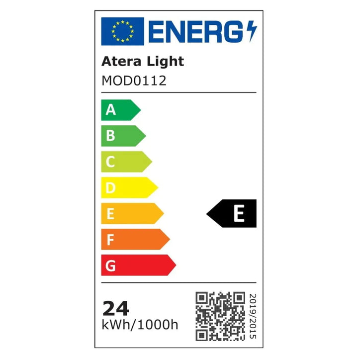 Étiquette énergie blanche au dos du lampadaire lahti applique murale lahti l 4000k doré avec module led et boîtier étroit
