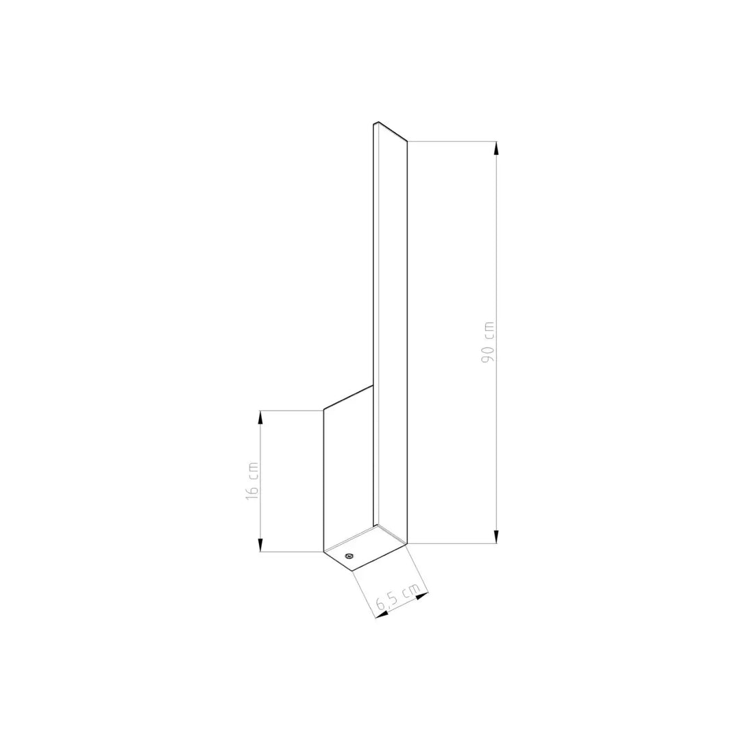 Applique murale lahti l 4000k doré en métal noir minimaliste avec module led et boîtier étroit pour éclairage mural