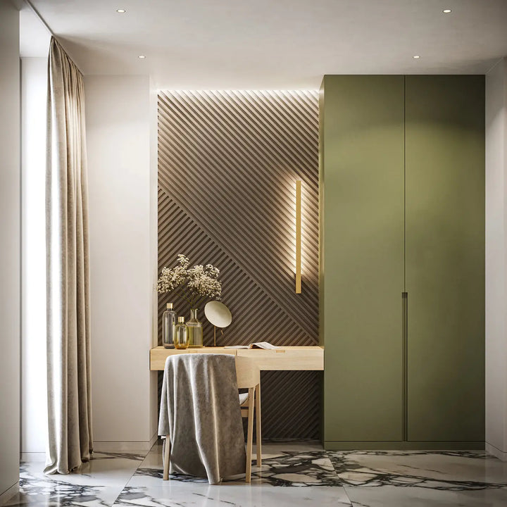 Applique murale lahti l 4000k doré avec boîtier étroit et module led intégrés pour lampadaire lahti moderne
