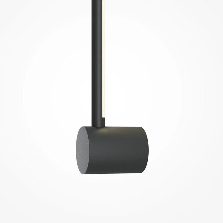 Applique murale light stick en acier doré avec design cylindrique noir et led intégrée pour éclairage doux blanc