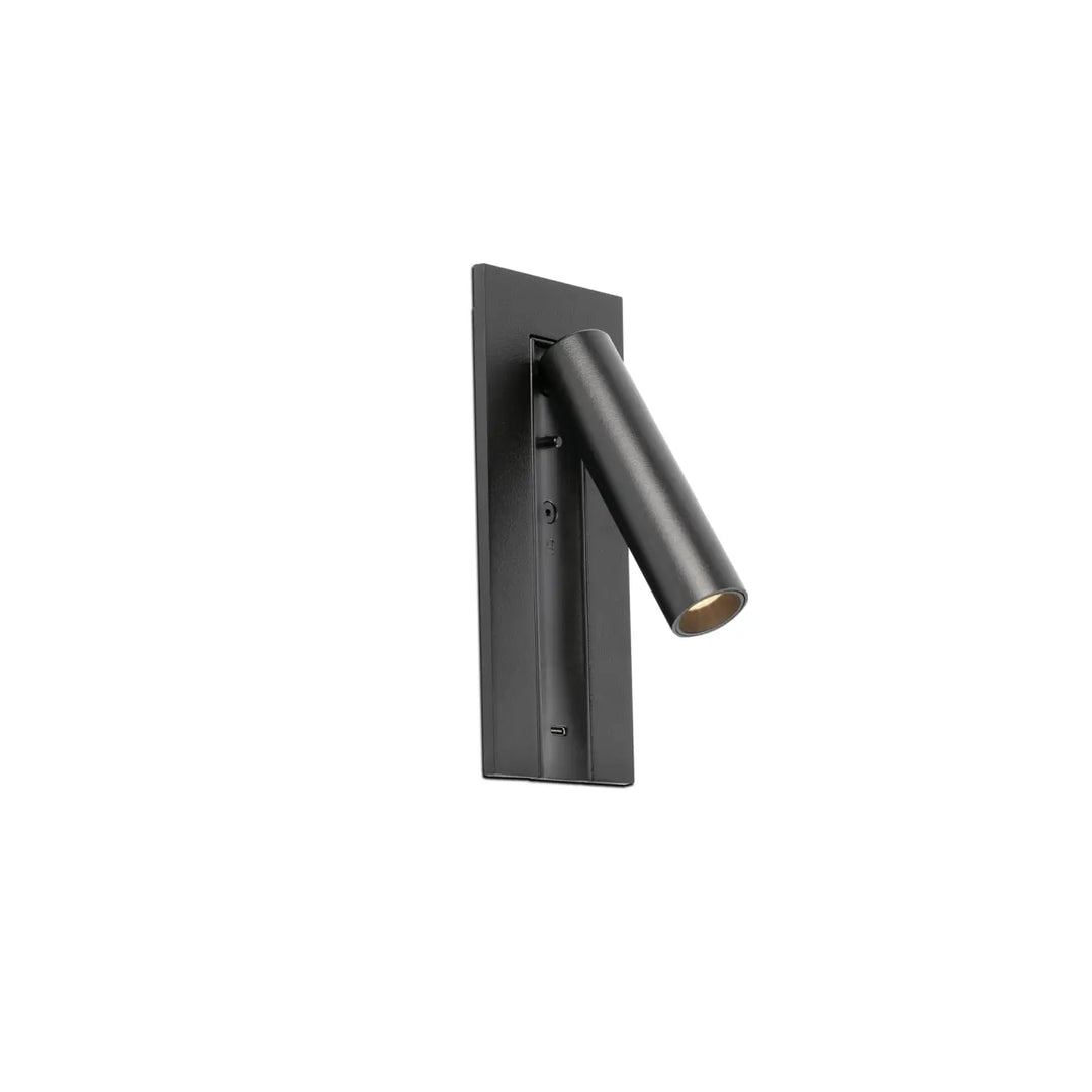 Applique liseuse Gabo noire avec port USB-C