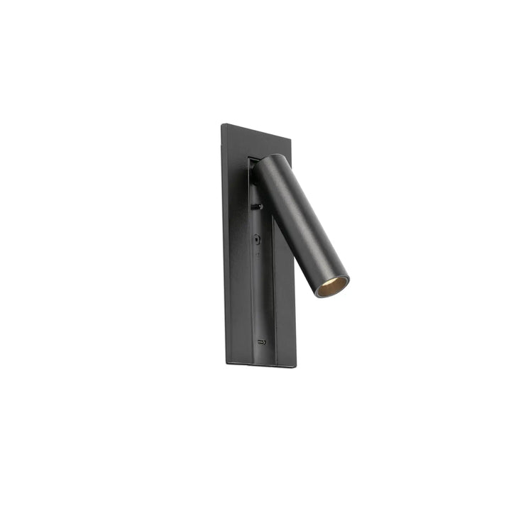 Applique liseuse Gabo noire avec port USB-C