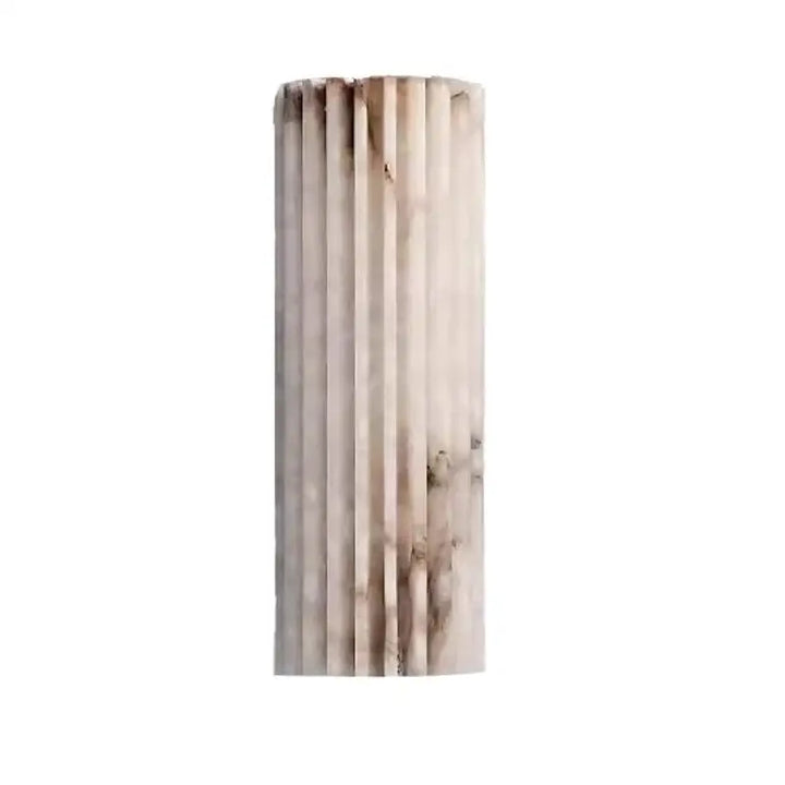 Applique Murale Longiligne en Albâtre Blanc et Marron

