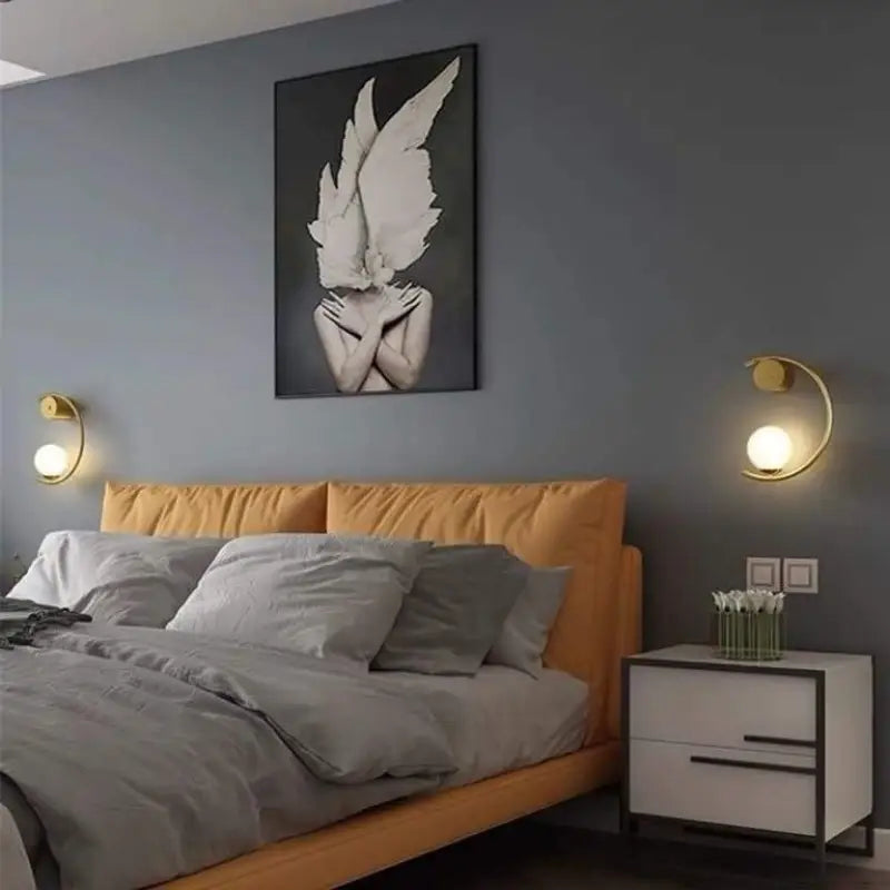 Applique Murale Lune Style Minimaliste Doré