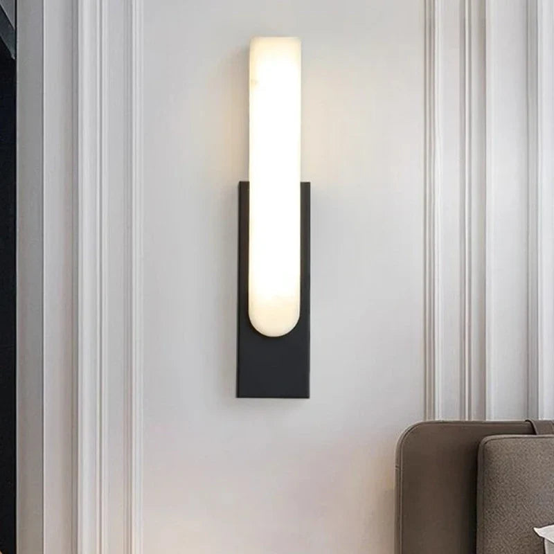 Applique murale en marbre au style nordique en noir blanc et doré