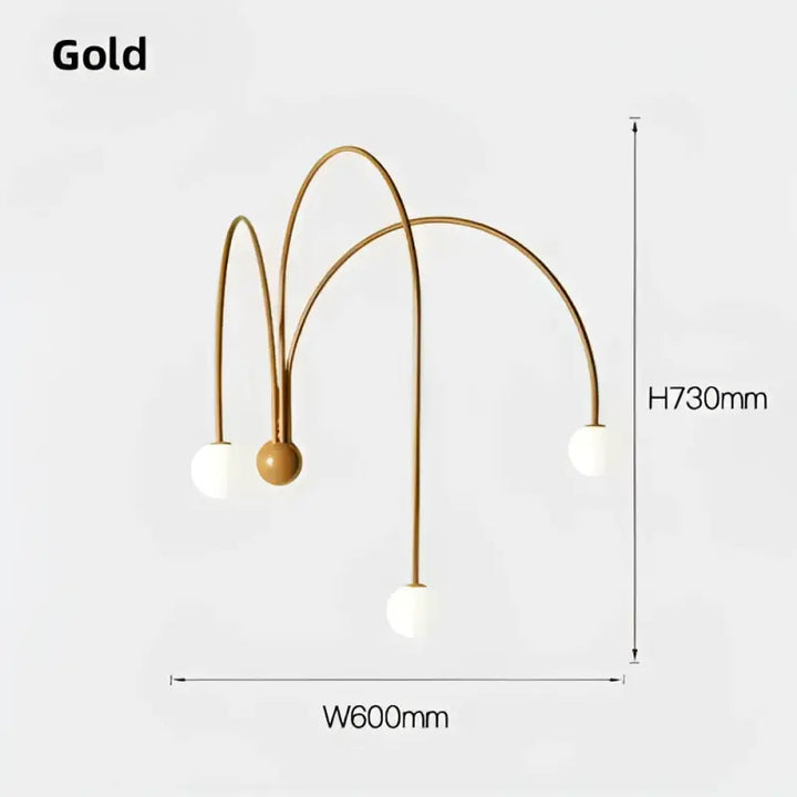 Applique murale moderne arches courbées avec globes élégant