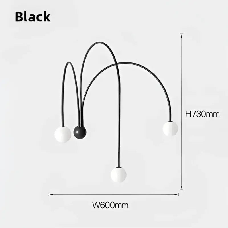 Applique murale moderne arches courbées avec globes élégant