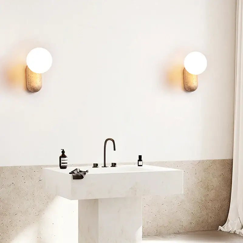 Applique moderne en pierre naturelle avec globe chic