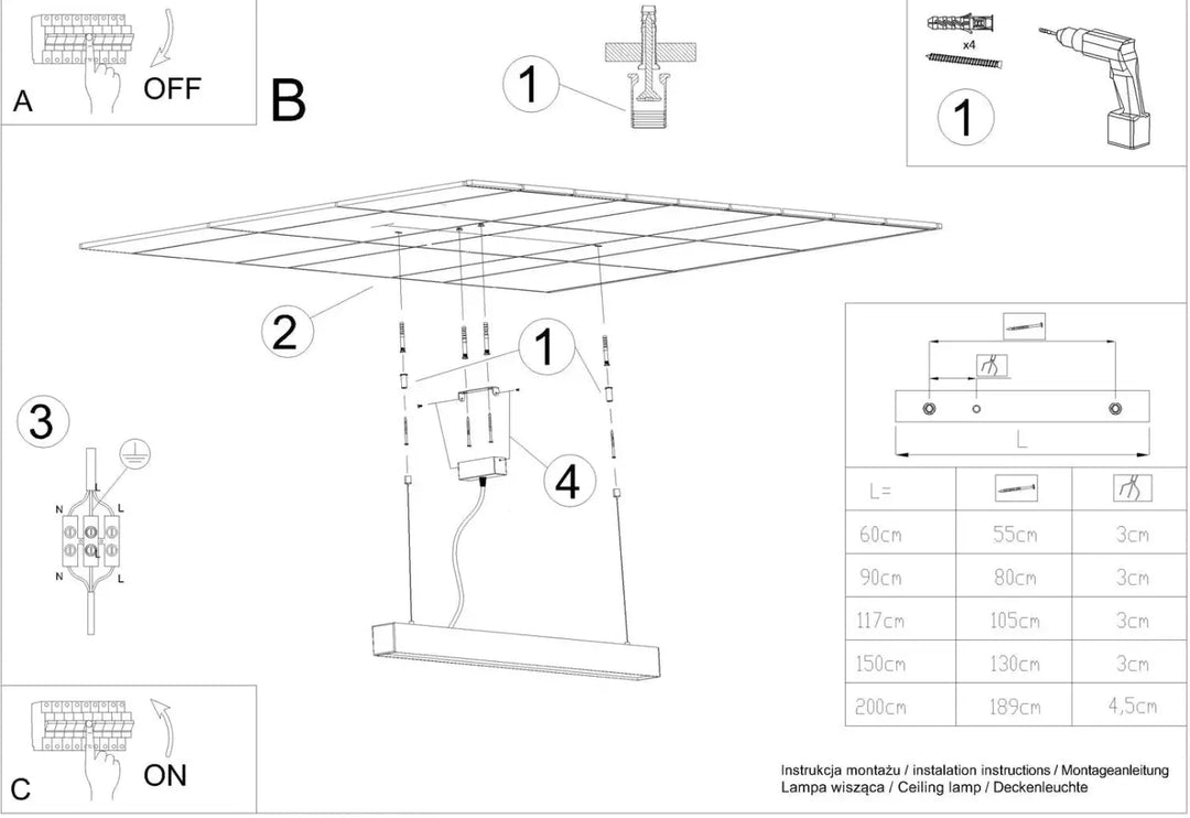 Luminaire plafonnier pinne 90 noir avec design moderne et lignes minimalistes pour paramètres d’éclairage bureau à domicile