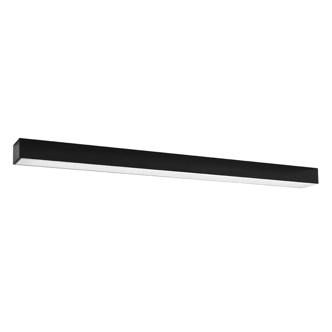 Luminaire plafonnier pinne 90 noir avec diffuseur en verre dépoli pour paramètres d’éclairage bureau à domicile collection pinne
