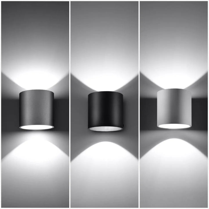 Kinkiet orbis applique murale cylindre mat noir avec design minimaliste et bois naturel pour éclairage moderne