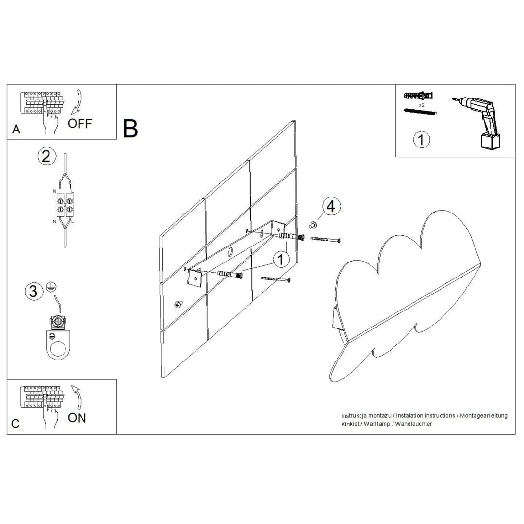 Aplique de pared negro BISCUIT