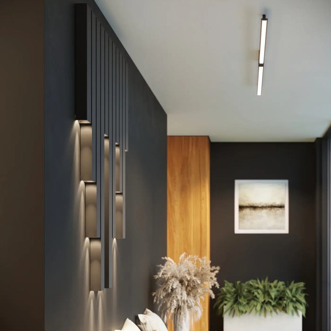 Applique murale noire freya 60 avec led intégrée composée d’appliques murales minimalistes en cinq coloris