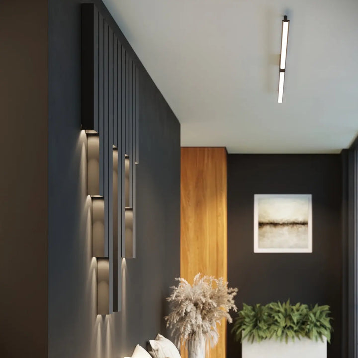 Applique murale noire freya 60 avec led intégrée composée d’appliques murales minimalistes en cinq coloris