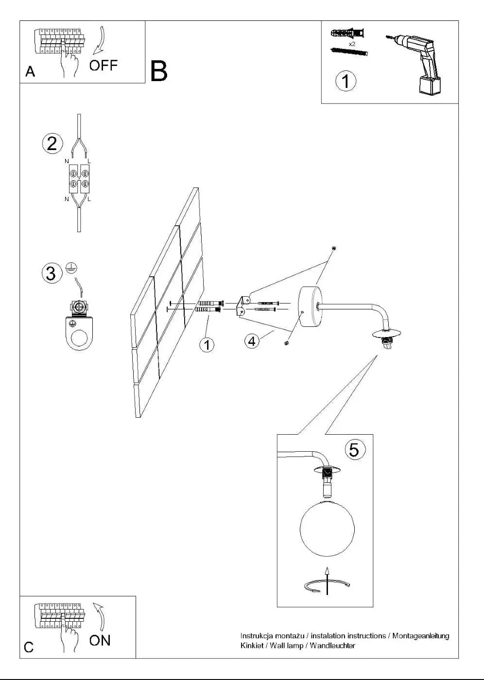 Schéma d'installation du luminaire