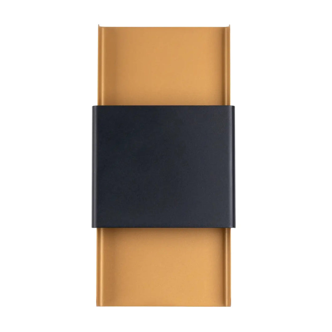 Applique durlin murale moderne avec design minimalisme rencontre en métal noir mat et or brossé pour variété d’intérieurs