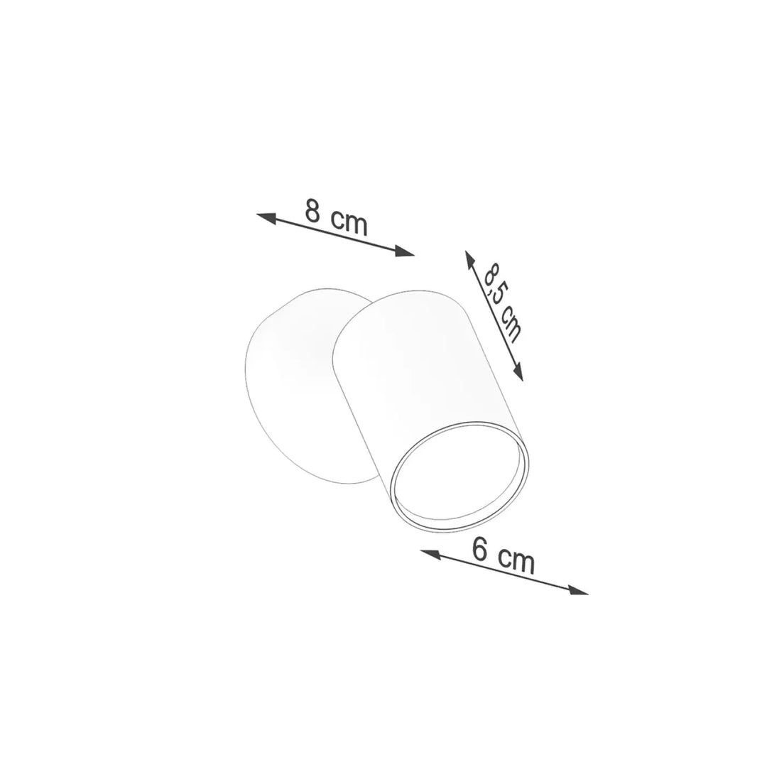 Applique murale lemmi 1 noir avec abat-jour cylindrique blanc 8 cm largeur, lumière conviviale module led