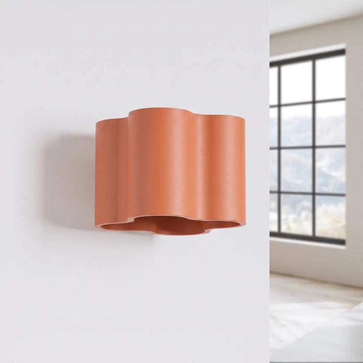 Applique murale Ovio en aluminium ocre rouge, éteinte