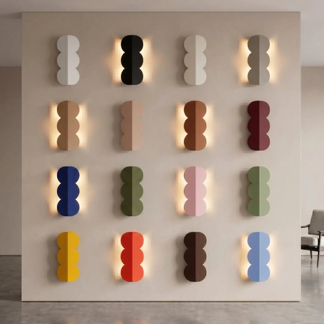 Applique murale BISCUIT jaune dans un intérieur